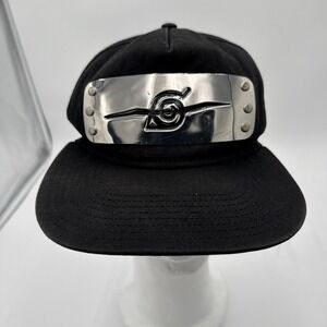 Naruto Shippuden Snapback Hat Cap Metal Band Hidden Leaf‎ Logo Ripple Junction